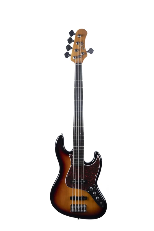 EKO Guitars Electric Bass JB‑300, 5 Strings, Poplar Body, Maple Handle, Laurel Keyboard, 2 JB Single Coil Pickups, Vintage Bridge, 21 Frets, Sunburst Colour