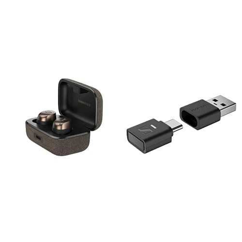 Sennheiser headphone bundle MOMENTUM True Wireless 4, Black Copper BTD 700 Dongle