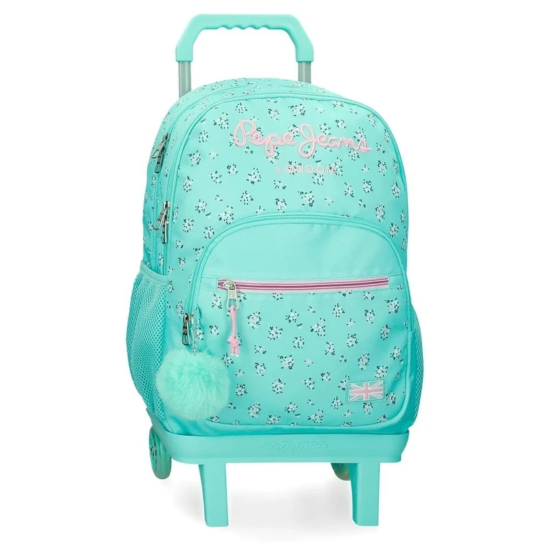 Pepe Jeans Joumma Bags Nora Laptop Backpack 15.6 Inch Double Compartment with Trolley Blue 32 x 44 x 22 cm Polyester