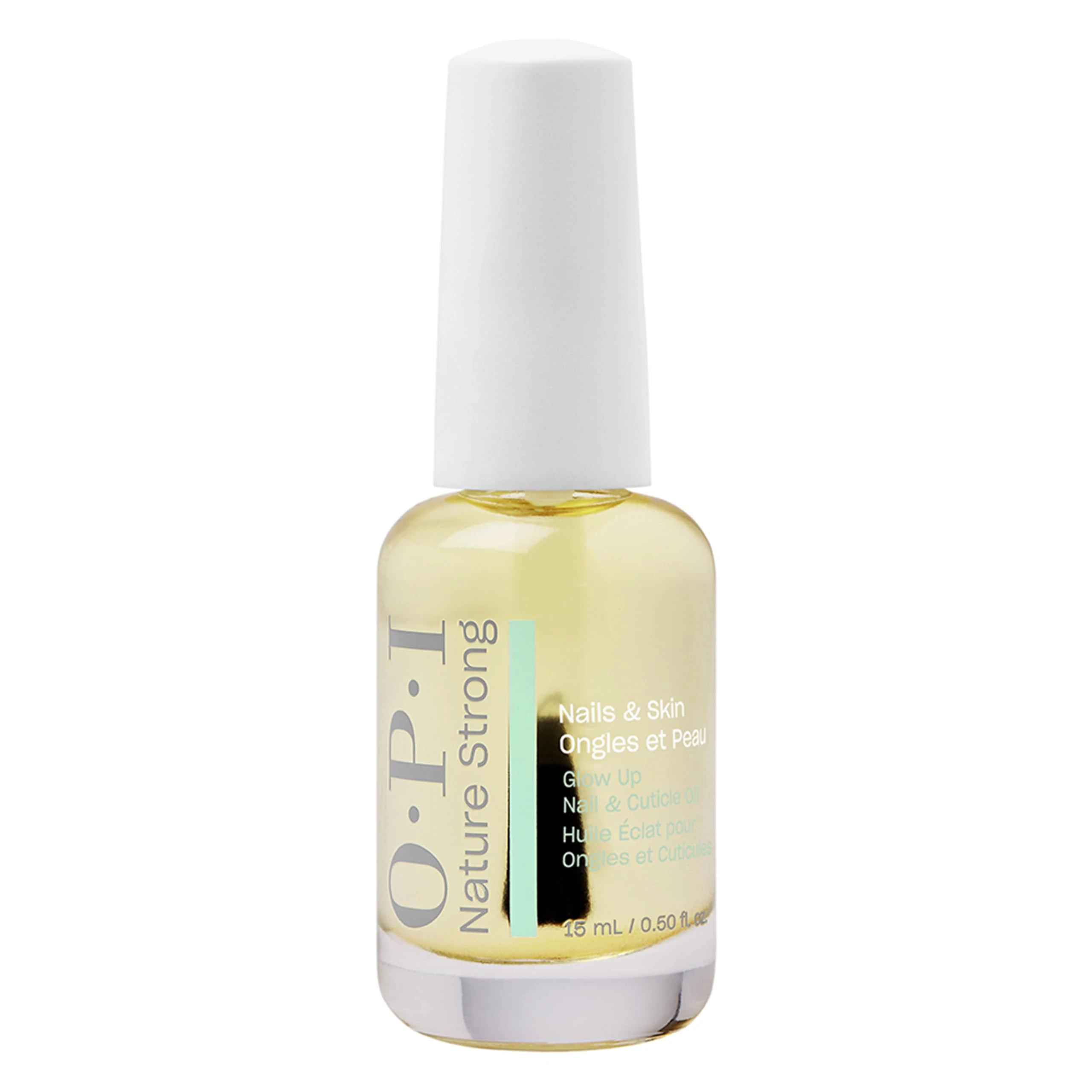 OPI Nature Strong Skincare Glow Up Nail & Cuticle Oil - Natural Origin Formula Cuticle Treatment with Vitamin E | Nail Oil for Damaged Nails, 15ml