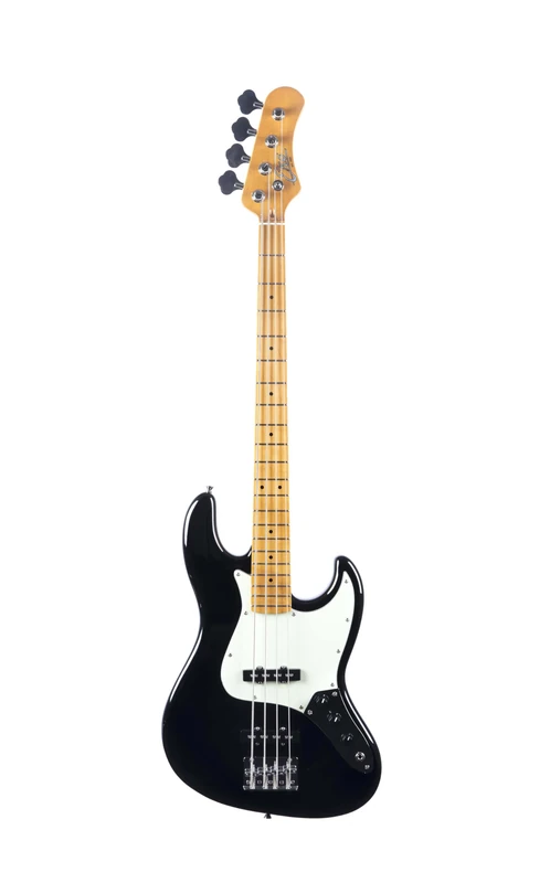 EKO Guitars JB‑401 Electric Bass, Pawlonia Body, American Maple Handle, Maple Fingerboard 21 Frets, 2 JB Single‑Coil Pickups, Vintage Bridge, 868mm Scale, Black