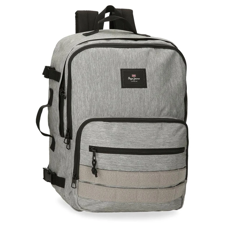 Pepe Jeans Aris Evergreen Cabin Backpack for Laptop 15.6" Grey 25x40x20cm Polyester by Joumma Bags