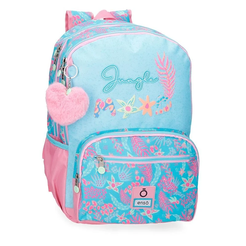Enso Jungle Mood School Backpack Double Compartment Blue 32x44x17cm Polyester
