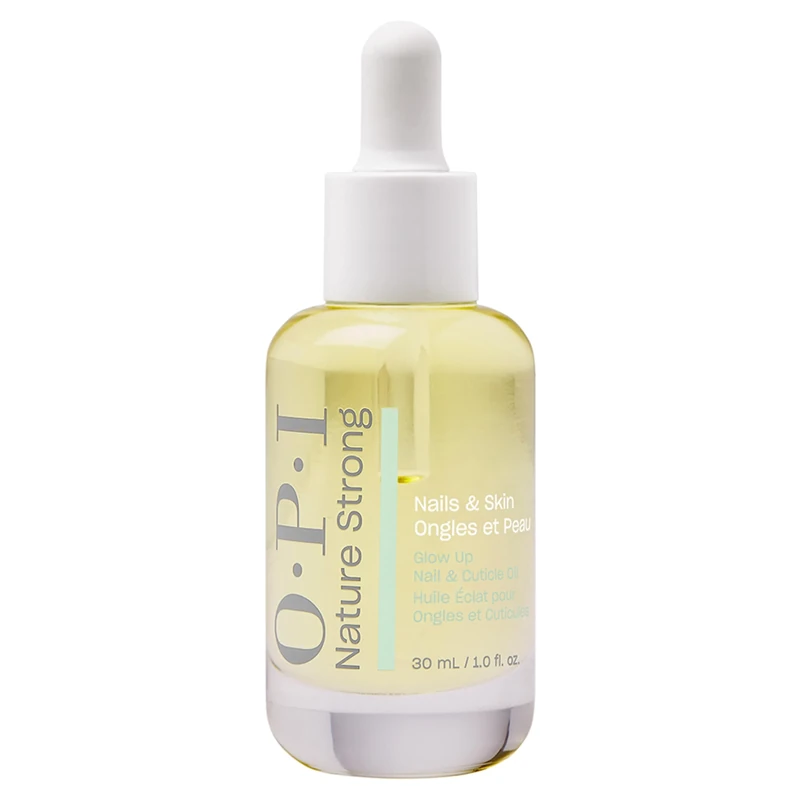OPI Nature Strong Skincare Glow Up Nail & Cuticle Oil - Natural Origin Formula Cuticle Treatment with Vitamin E | Nail Oil for Damaged Nails, 30ml