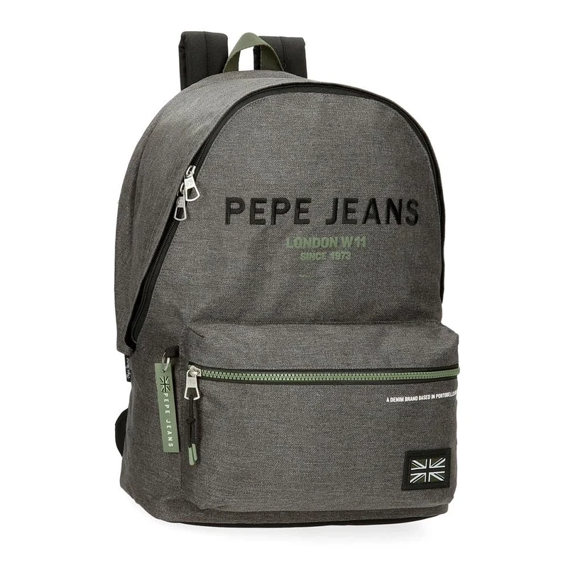 Pepe Jeans Edmon, casual backpack, walking backpack, made of polyester, wide straps, ergonomic and padded, several pockets and compartments, pink by Joumma Bags, anthracite, 31cm x 44cm x 17,5cm, PC