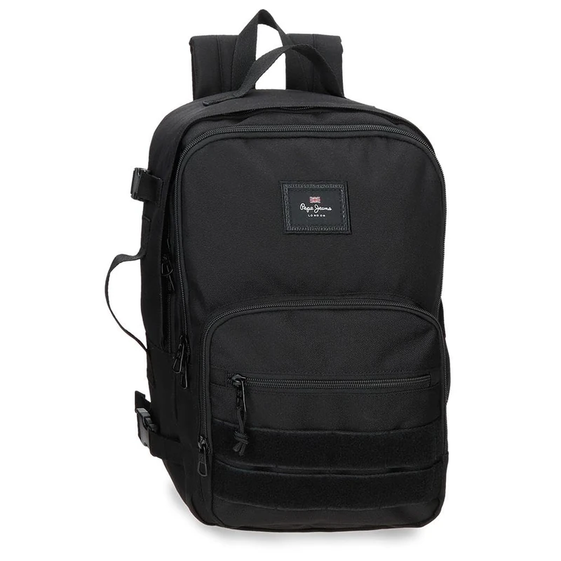 Pepe Jeans Aris Evergreen Cabin Backpack for Laptop 15.6" Black 25x40x20cm Polyester by Joumma Bags