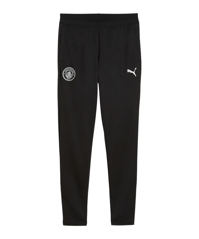 PUMA Manchester City FC Kids' Training Pants with Pockets 25/26, Black (Black x Silver), 128