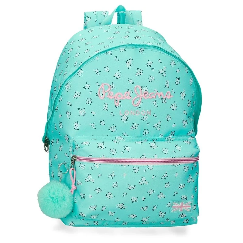 Pepe Jeans Nora Laptop Backpack 13.3" Trolley Adaptable Blue 31x44x17.5cm Polyester by Joumma Bags