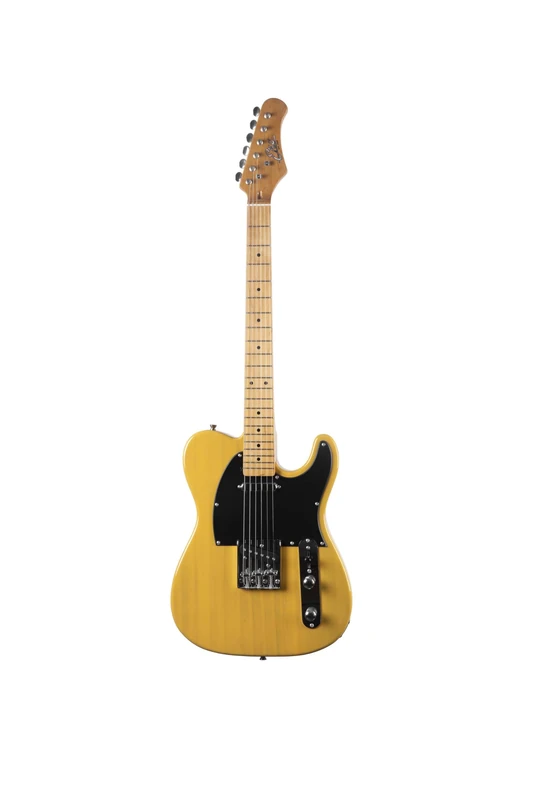 EKO GUITARS TL‑401 Electric Guitar, Pawlonia Body, Maple Handle, Maple Fingerboard, 2 Single‑Coil Pickups, Tele Bridge, 22 Frets, 650 mm Scale, Butterscotch Colour