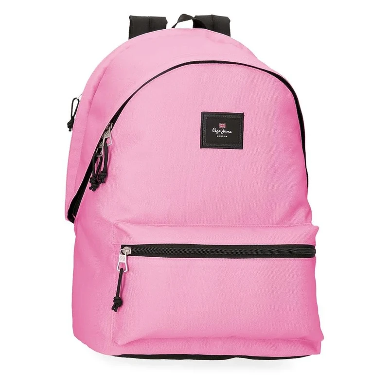 Pepe Jeans Aris Colorful Laptop Backpack 15.6" Double Compartment Pink 31x44x17.5cm Polyester by Joumma Bags
