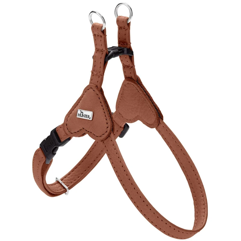 HUNTER SOHO MINI Dog Harness, Colour: Cognac, Cowhide Leather, Soft and Supple, Gentle on Fur, Lightweight, for Small Dogs and Puppies, Made in Germany, Size: XS-S - Image 1