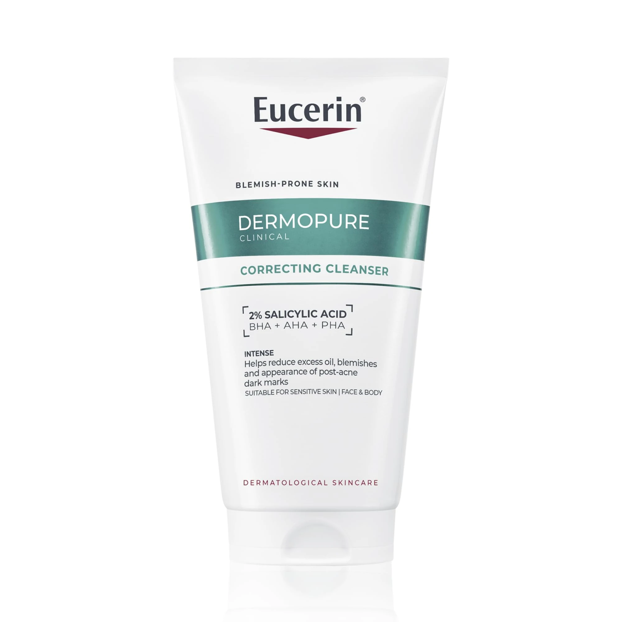 Eucerin Dermopure Clinical Correcting Cleanser 150ml, Non-Comedogenic Face Wash with 2% Salicylic Acid, AHA & PHA for Oily Skin, Facial Cleanser for Post-Acne Marks