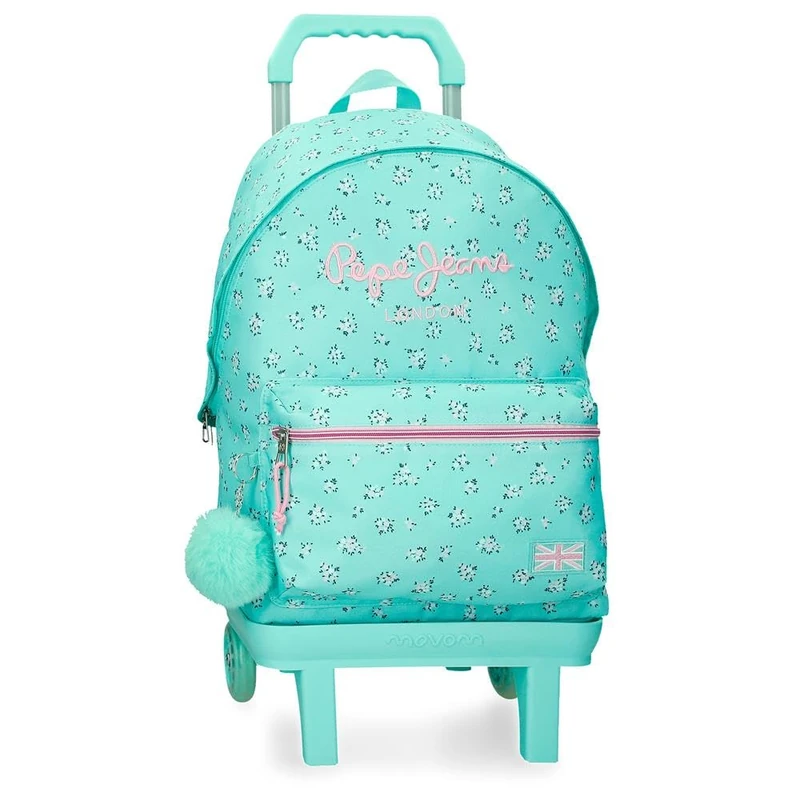 Pepe Jeans Nora Laptop Backpack 13.3" with Trolley Blue 31x44x17.5cm Polyester by Joumma Bags