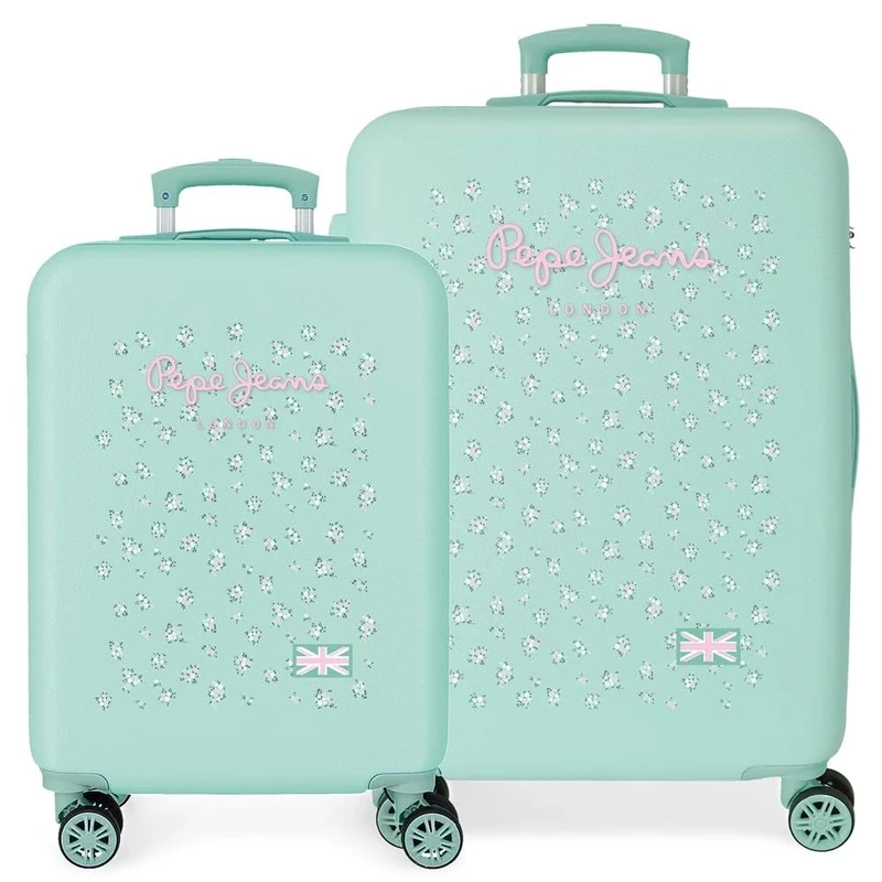 Pepe Jeans Nora Luggage Set Blue 55/65 cm Rigid 6 kg Combination Lock Side ABS 6 kg 91L Hand Luggage by Joumma Bags