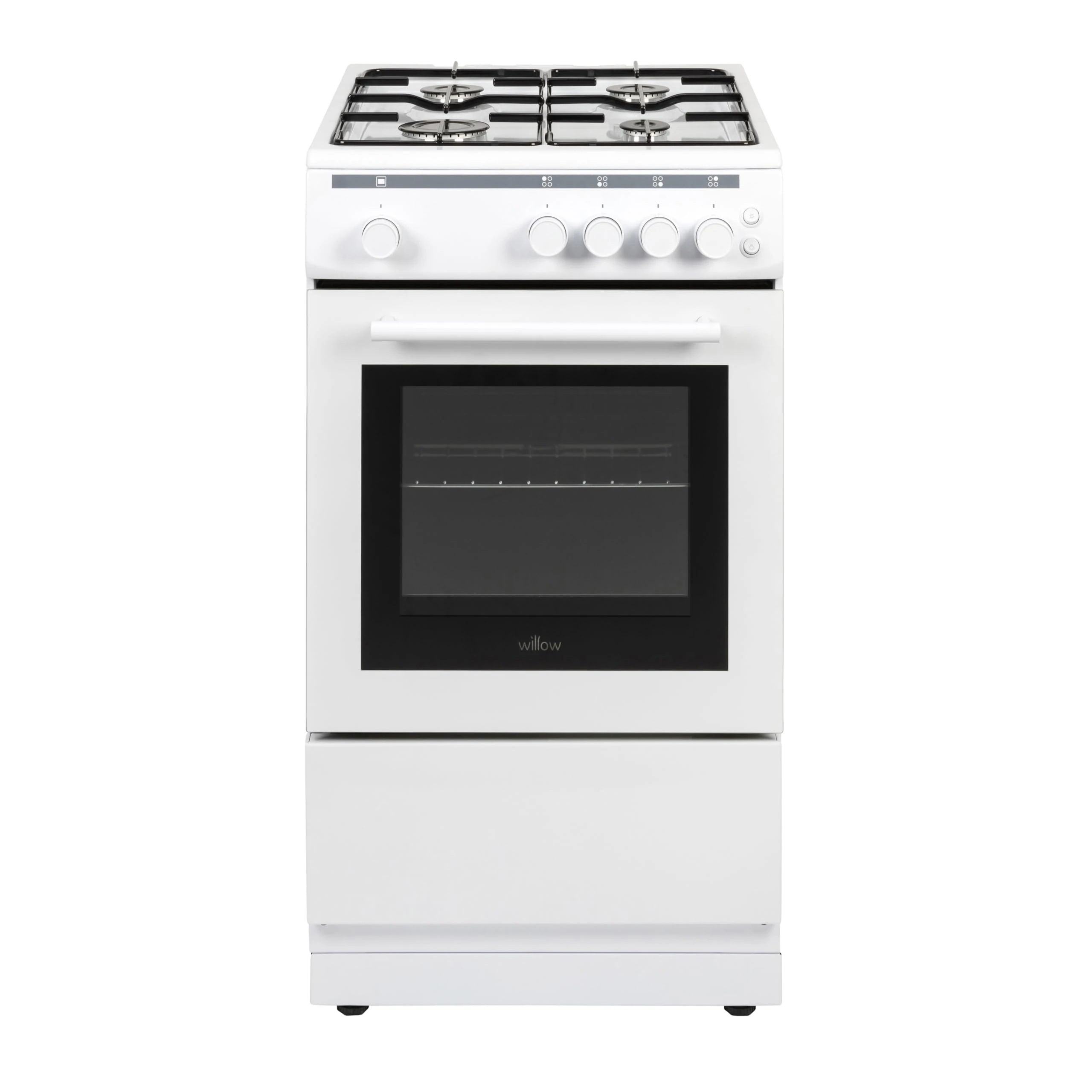 Willow WGS50CW 50cm Freestanding Single Cavity Gas Cooker with 4 Burners - White