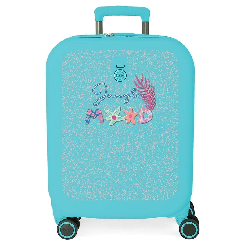 Enso Jungle Mood Cabin Suitcase Blue 40 x 55 x 20 cm Rigid 3.2 kg TSA Lock Integrated ABS 3.2 kg 44L Hand Luggage