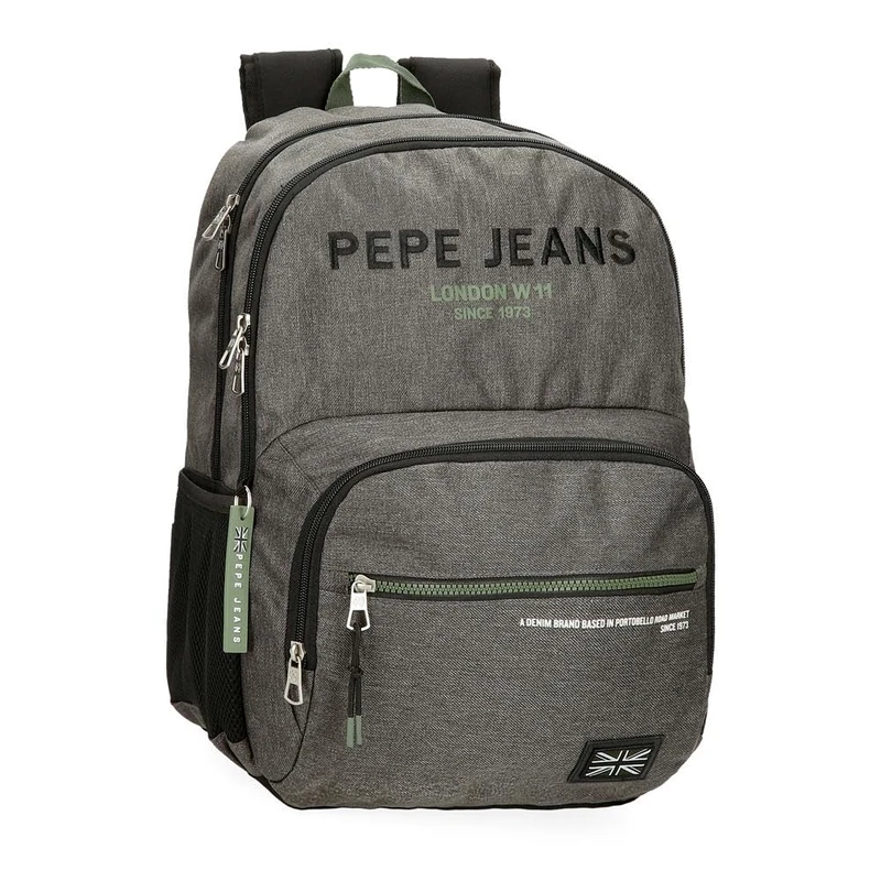 Pepe Jeans Edmon Laptop Backpack 15.6" Double Compartment Adaptable to Cart Grey 33x46x15cm Polyester by Joumma Bags