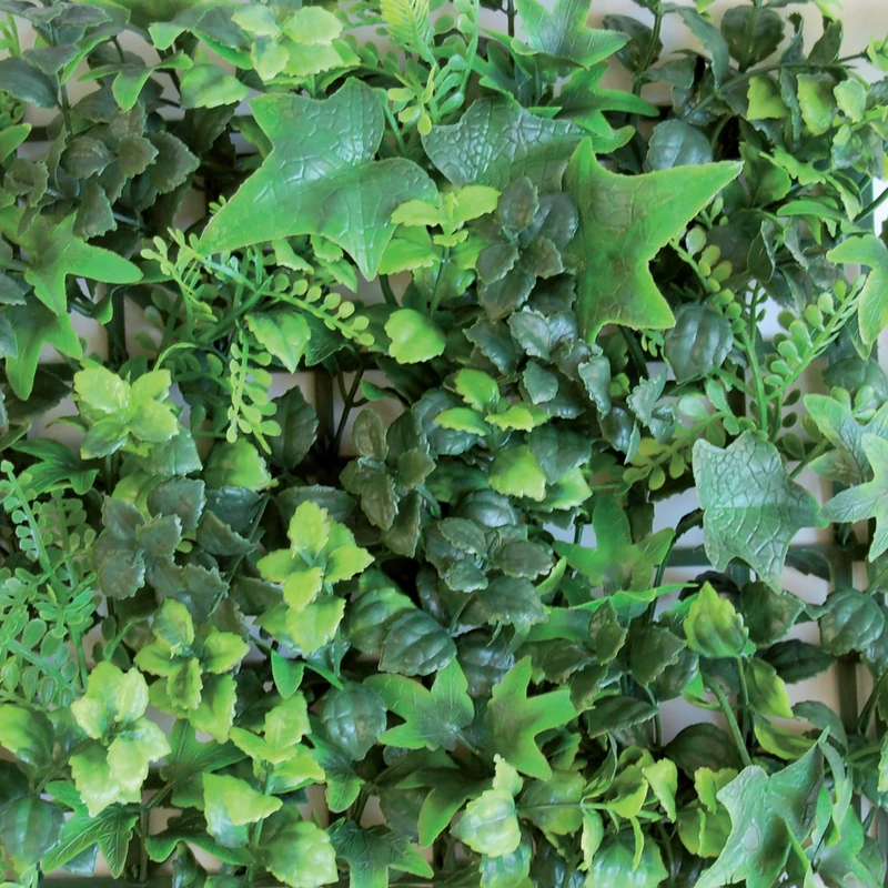 TENAX Divy Panel Saltus 100 x 100 cm Green, Modular Panel with Artificial Leaves 3D Type Underwood for Walls, Vertical Gardens and Indoor/Outdoor Decorations