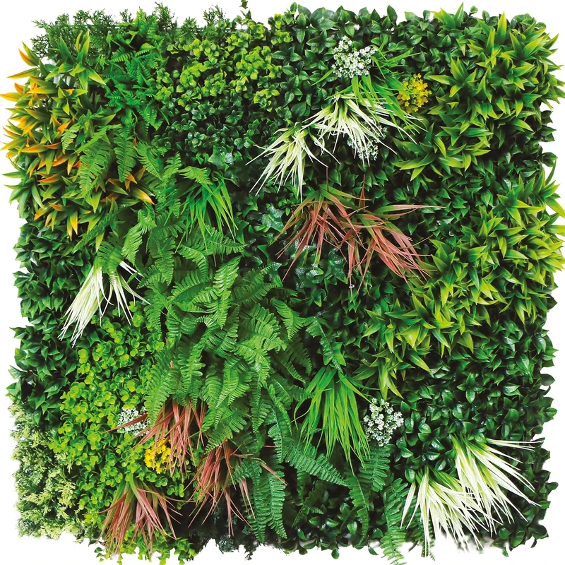 TENAX Divy Panel Jungle 100 x 100 cm, Multicoloured, Modular Panel with Artificial Leaves 3D Jungle Type for Walls, Vertical Gardens and Indoor/Outdoor Decorations