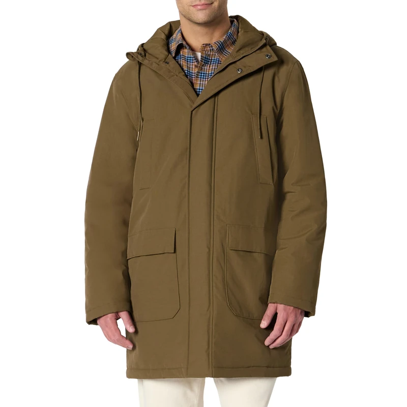 Amazon Essentials Men's (Demi's Pick) Modern Oversized-Fit Heavyweight Parka Jacket, Dark Tobacco Brown, XL