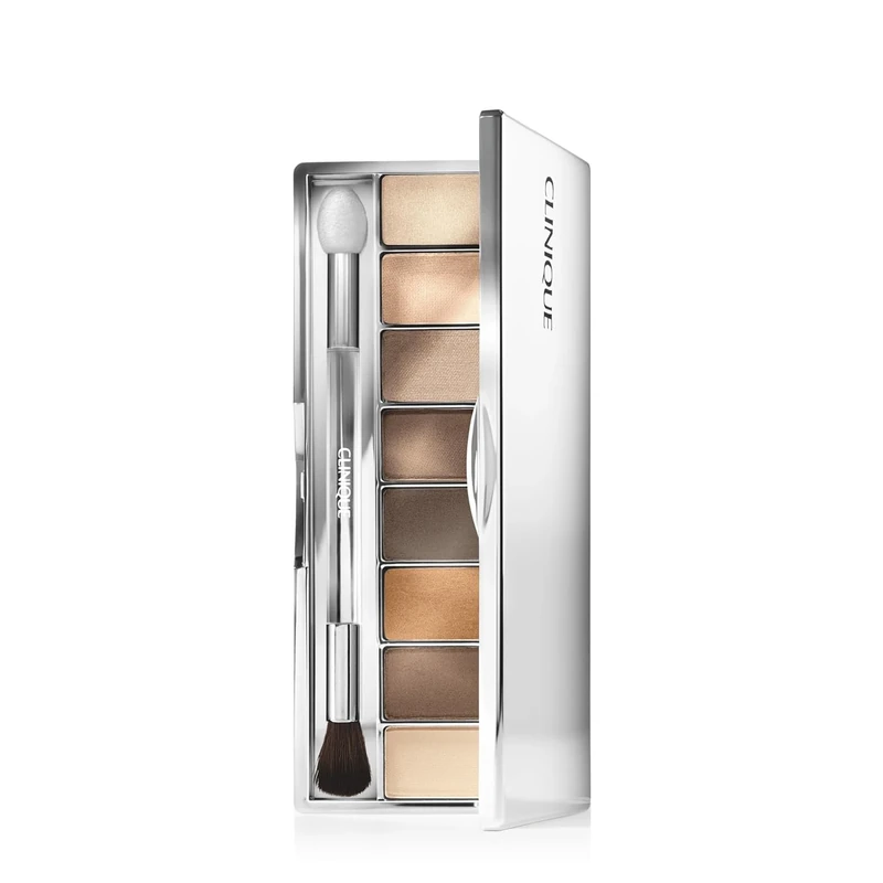 Clinique All About Shadow Eye Shadow Palette, 8 Silky + Buildable Shades | Safe For Sensitive Eyes, A Nude Honey Mood