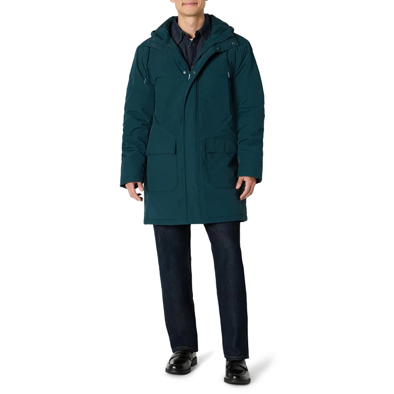 Amazon Essentials Men's (Demi's Pick) Modern Oversized-Fit Heavyweight Parka Jacket, Dark Teal Green, XXL