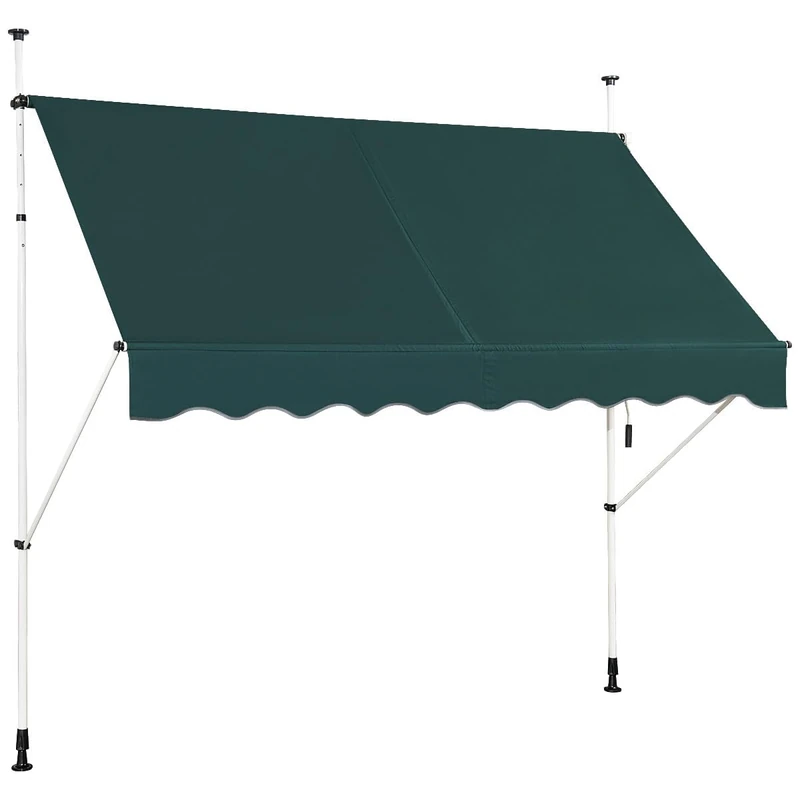 FANTASK Extendable Awning, Height-Adjustable Clamp Awning without Drilling, Sun Awning with Hand Crank for Balcony - Image 1