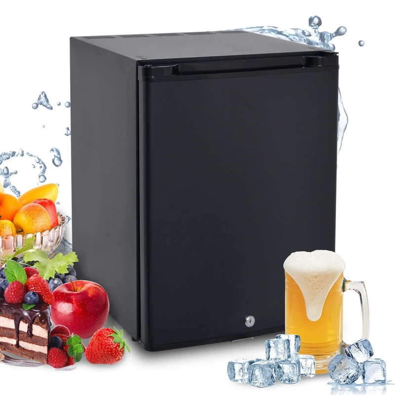 Techomey Campervan Fridge 40L, 12V Fridge with Lock for Boat, Motorhome, Caravan, Camping, Truck, RV, 2 Way 12V/240V, Silent