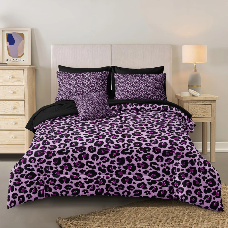 Chumerry Queen Leopard Print Comforter - 8 Piece Bedding Set