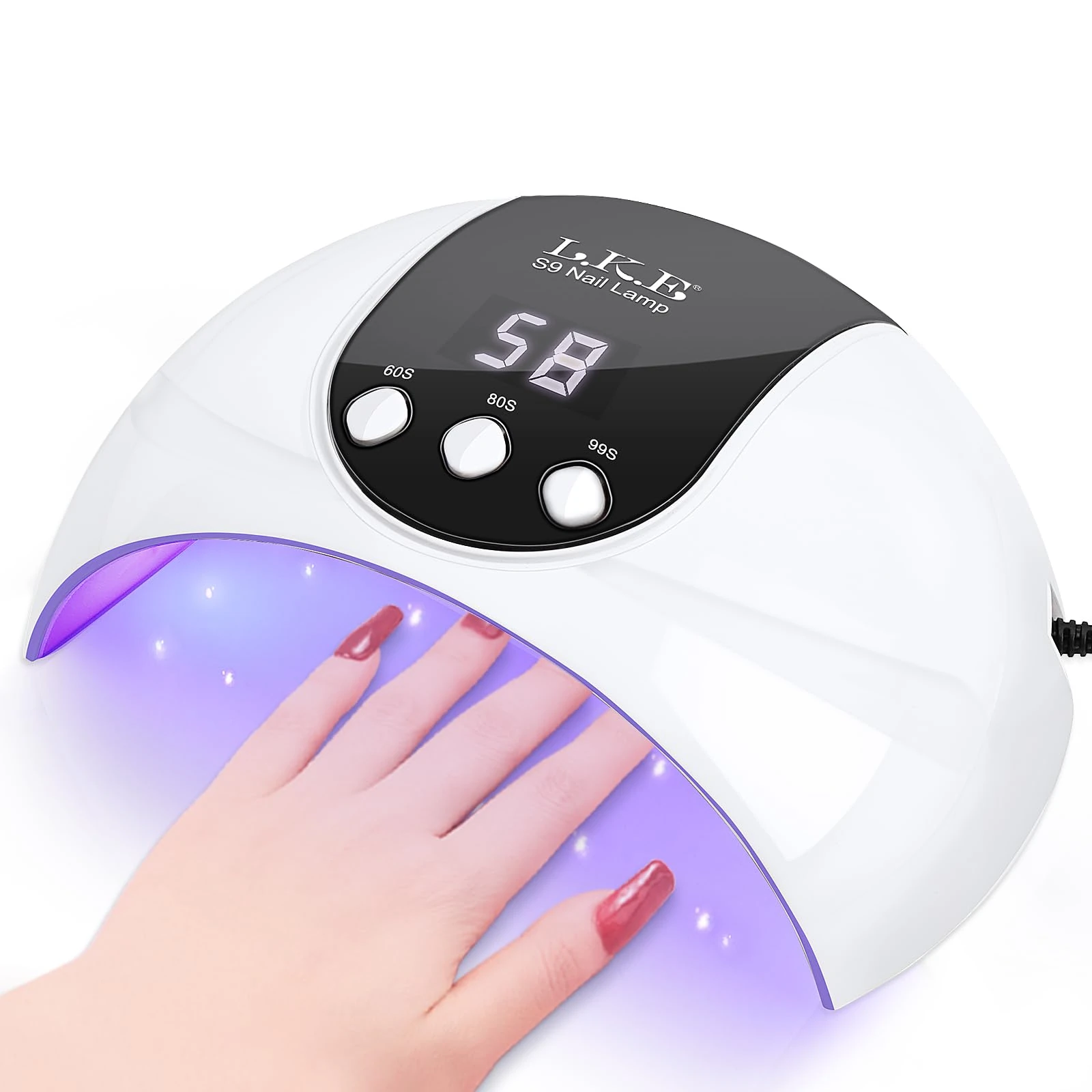 UV Nail Lamp, 54W UV Lamps for Gel Nails Nail UV Lamp Led Nail Lamp with 3 Timer, Auto Sensor, LCD Screen, USB Plug Gel Nail Curing Lamp, Led Gel Nail Lamp Nail Dryer