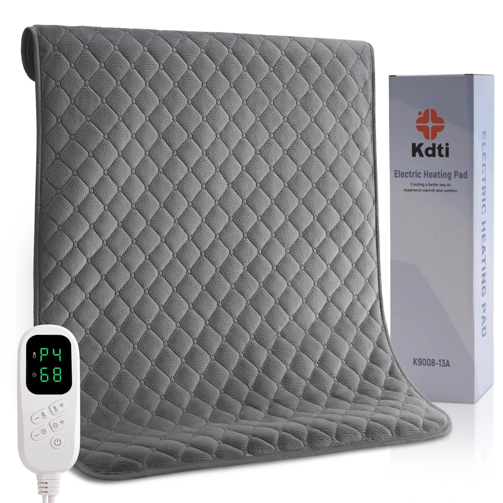 Kdti Heating Pad for Back Pain Relief, 24"x32" Rapid Deep Heat Electric Heat Pad with Automatic Shut-Off for Neck Shoulder Abdomen, Machine Washable