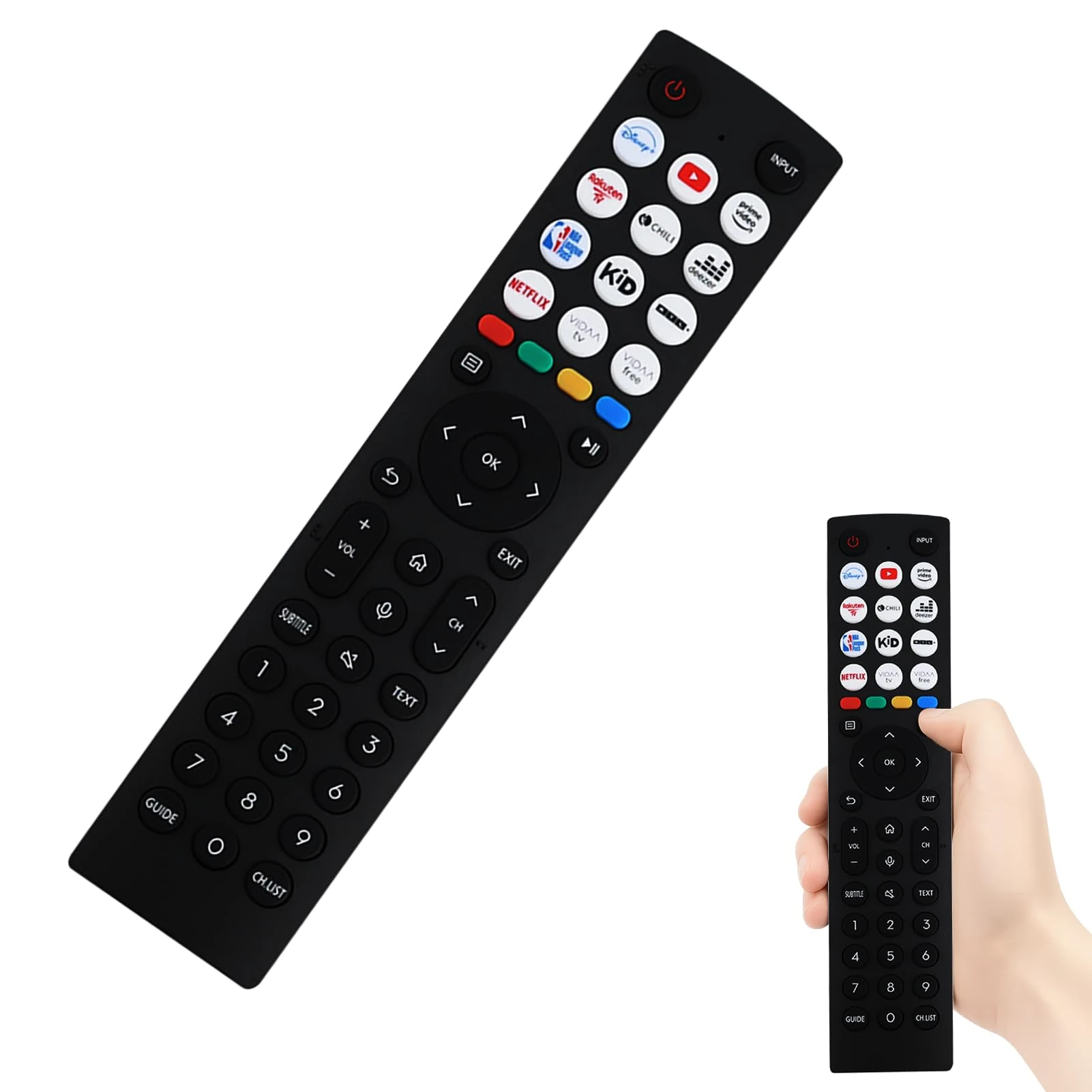 TV Remote Control for Hisense, TV Remote for Hisense VIDAA 4K UHD Smart TV 40A4KV 32A4KV 43A4KV, Replace EN3G39 ERF3A80 EN2A30, 12 Shortcut Buttons, No Setup Required