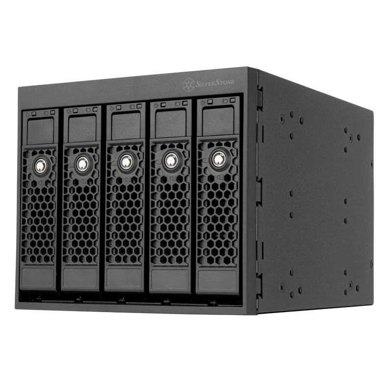Silverstone SST-FS305B-E -Hot-Swap Adapter Cage SAS-12G/SATA 6Gbit/s Three 5.25" to Five 3.5" Bays, SST-FS305B-E (Black+Black)