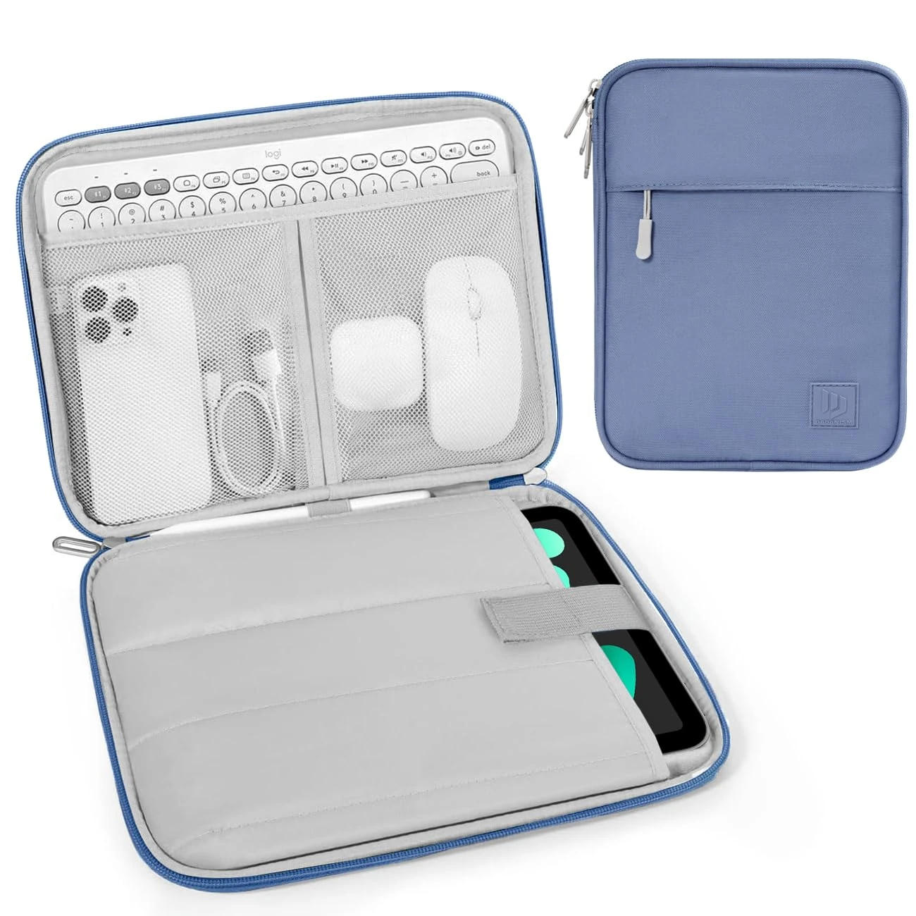 Dadanism 8-9 Inch Tablet Sleeve Padded Carrying Case for iPad mini 7th/6th 8.3", iPad mini 5/4/3/2/1 7.9", reMarkable Paper Pro Move 7.3" 2025, Galaxy Tab A9/A7 Lite 8.7", Tab M8 8", Tab M9 9", Blue