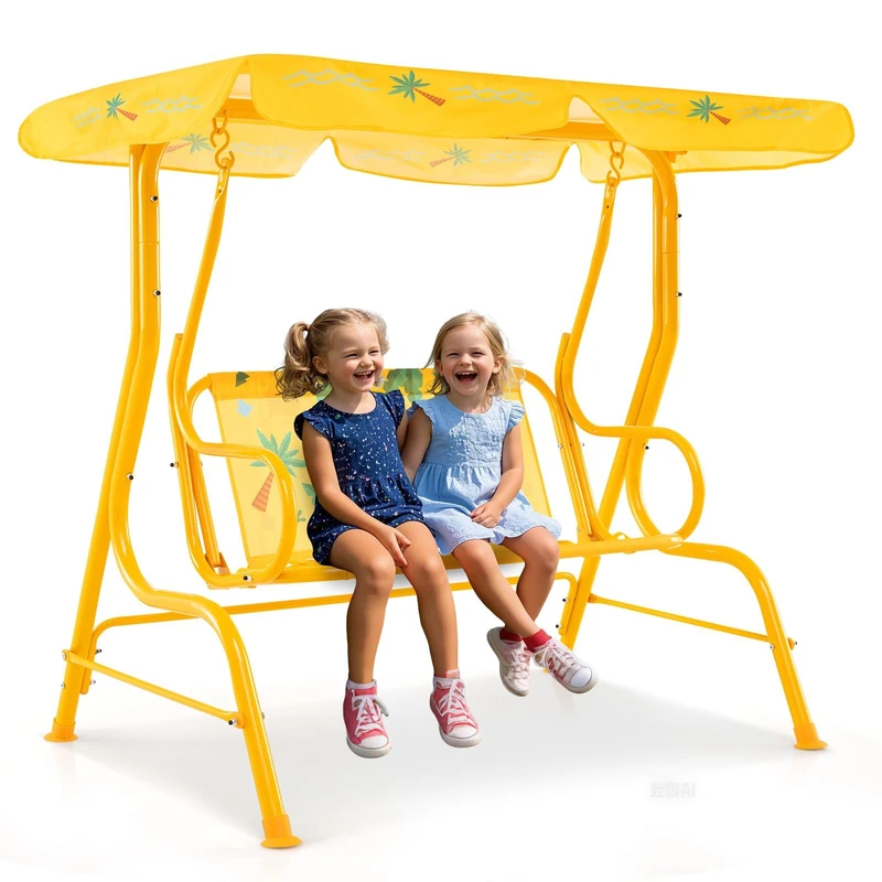 FANTASK Children's Swinging Hammock, Yellow, 112 x 76,5 x 111 cm - Image 1