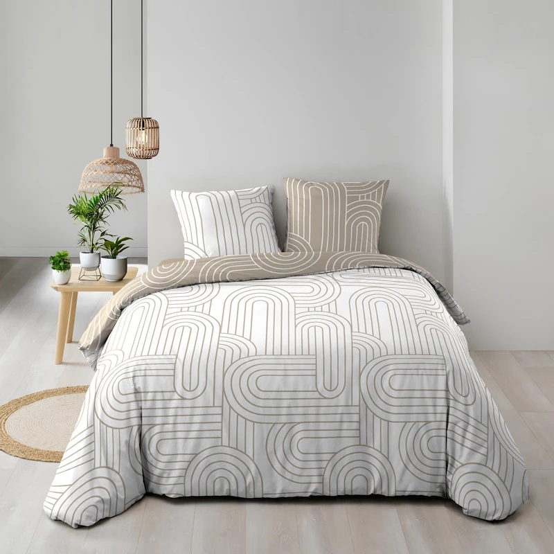 Douceur d'Intérieur, Reversible 3-Piece Bedding Set (240 x 220 cm) Modul, 100% Cotton