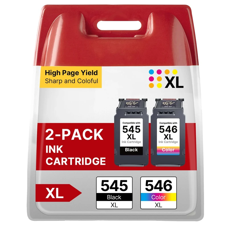 PG545/CL546XL Ink Cartridges Compatible for Canon PG545/CL546XL Ink Cartridges for Canon 545XL for Pixma TR4550 TR4551 TR4650 TR4651 TS205 TS305 TS3151 MG2555S MG3053 MX495 iP2850(2-Pack)