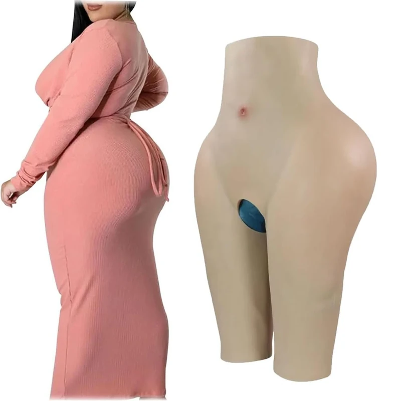 Full Silicone Open Crotch Panties Hip Lifting Enhancer Thicken Panty Realistic Padded Push Up Shapewear for Cosplay,Color 2,one size