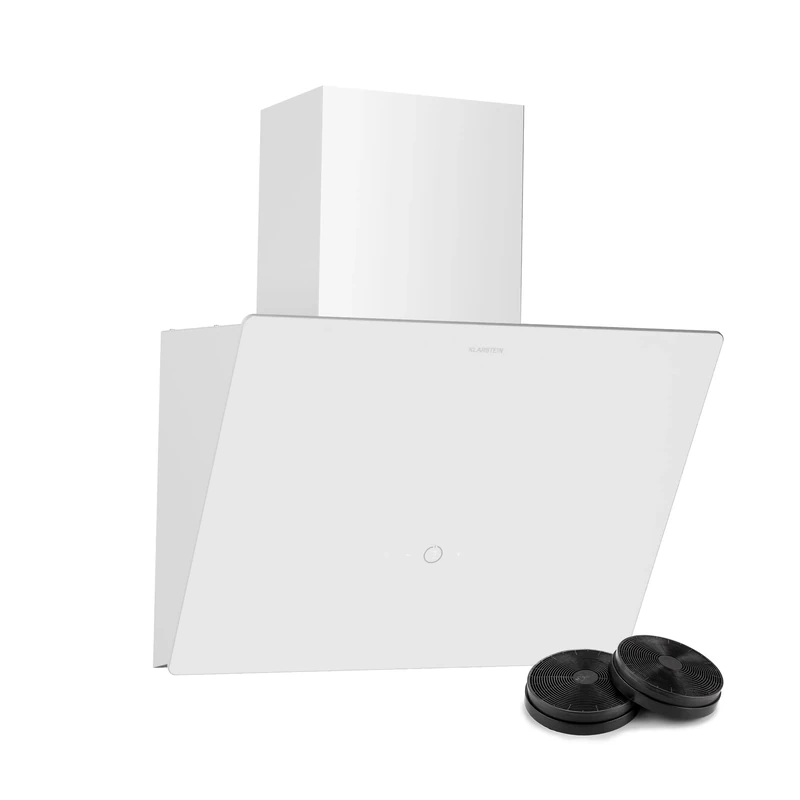KLARSTEIN MaxAir Cooker Hood - Compact 50cm Kitchen Extractor, Touch Control, 183-336 m³/h Air Flow, A++ Energy Efficiency, LED Lighting, Dual Ventilation, White