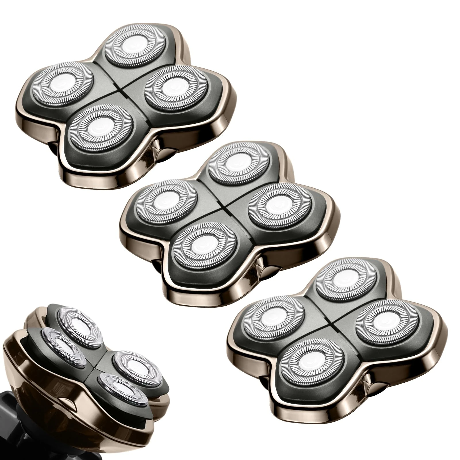 Pro 4 Shaver Replacement Heads for Pitbulls Gold PRO, Silver PRO, Platinum PRO, Butterfly Kiss PRO Head Shavers (3 Count)