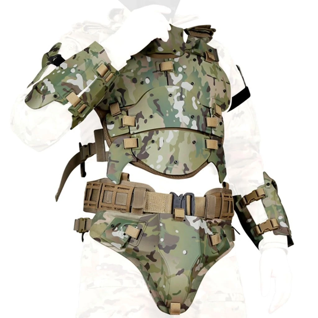 Molle Vest Tactical Armor Set, Chest Protector Set Adjustable Elbow Shoulder Hip, For Paintball Equipment CS Field Outdoor Modular Training Cosplay Costume(CP)