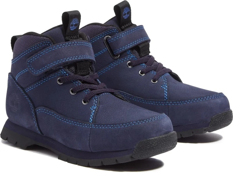 Timberland EURO ROCK MID HOOK & LOOP BOOT DARK BLUE NUBUCK