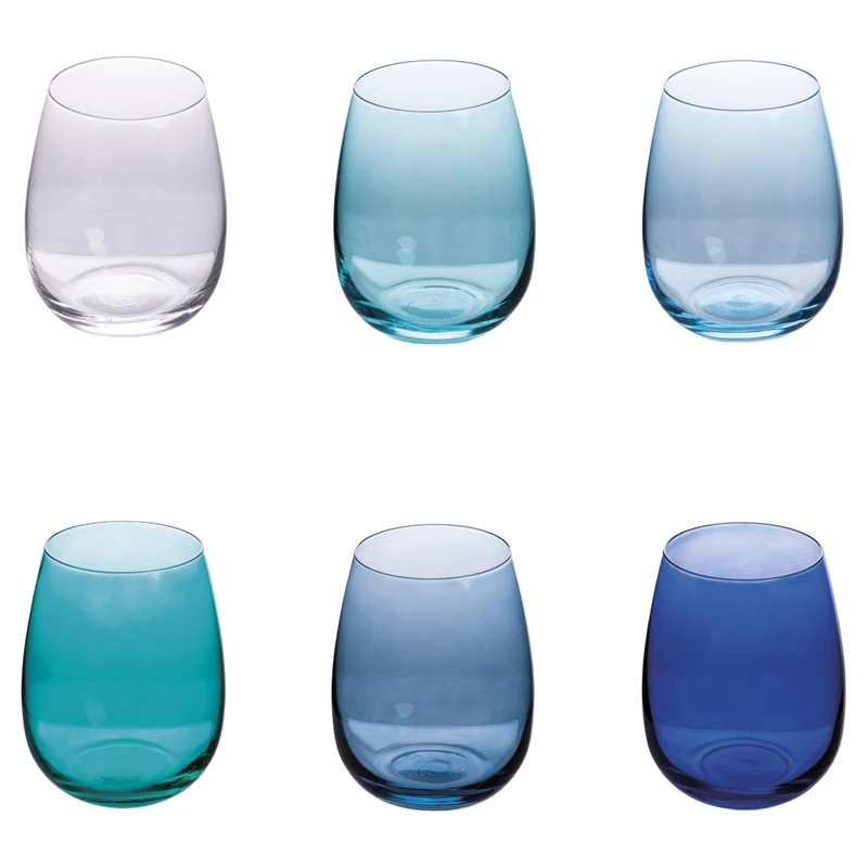 Villa d'Este Home Tivoli 1996 Set of 6 Water Glasses 500ml Happy Hour Ocean