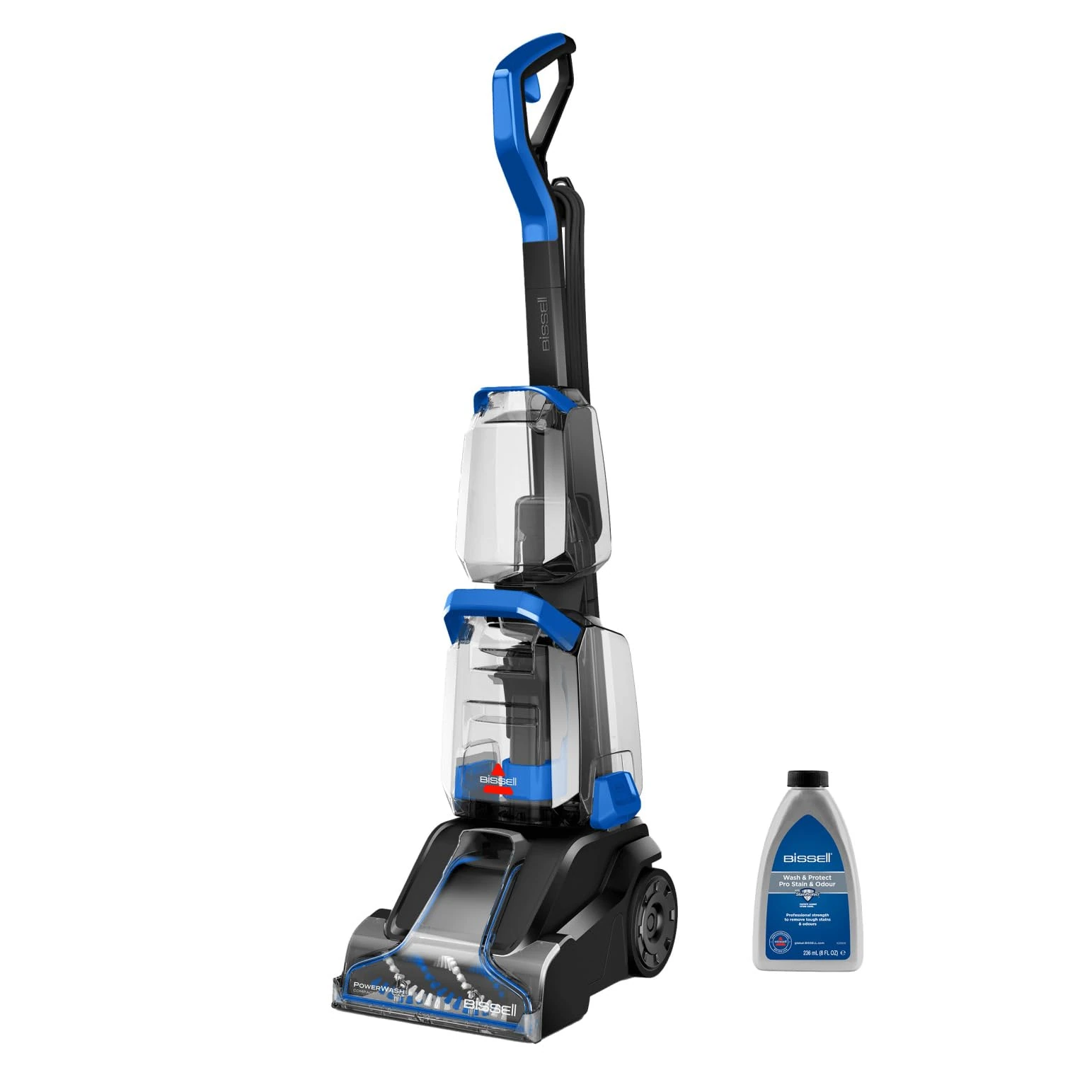 BISSELL PowerWash Compact, Compact Carpet Cleaner for Stains & Odours, Portable Carpet Stain Remover, Multisurface Rug Cleaner, 600W, Corded,76 dBa, 4055E