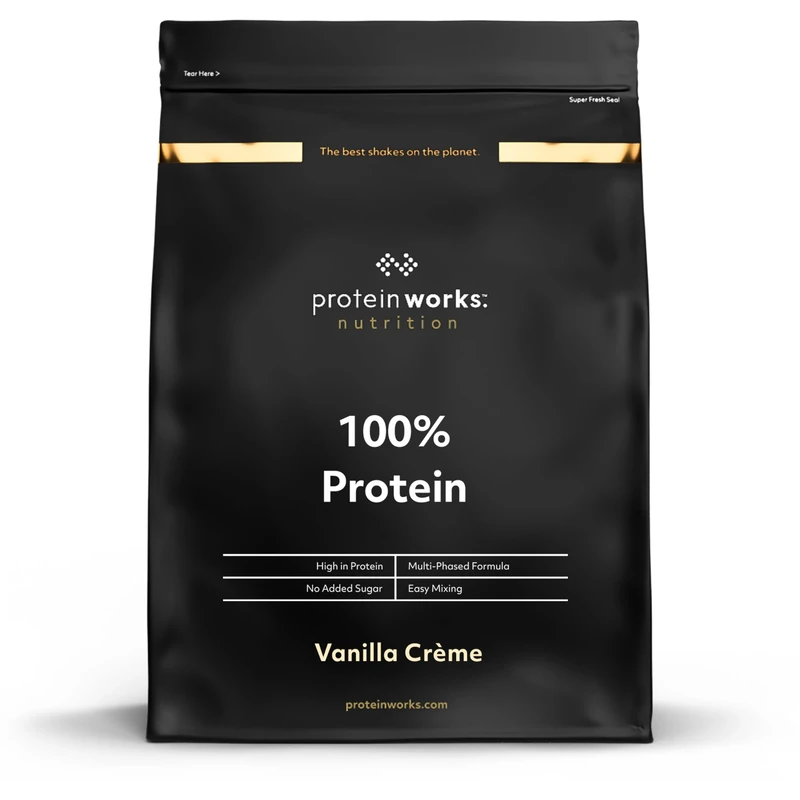 Protein Works - 100% Protein Powder, 100 Servings, Quad Protein Blend, Low Calorie, Low Fat Protein Shake, Phased Protein Release, Vanilla Crème, 2.5kg