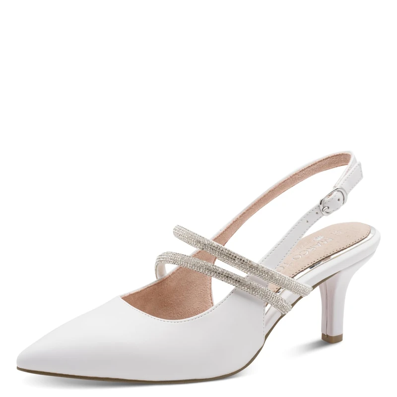 MARCO TOZZI Women’s Pumps Soft Feel Me Footbed Leather Insole Fashionable, White (White), 5.5 UK