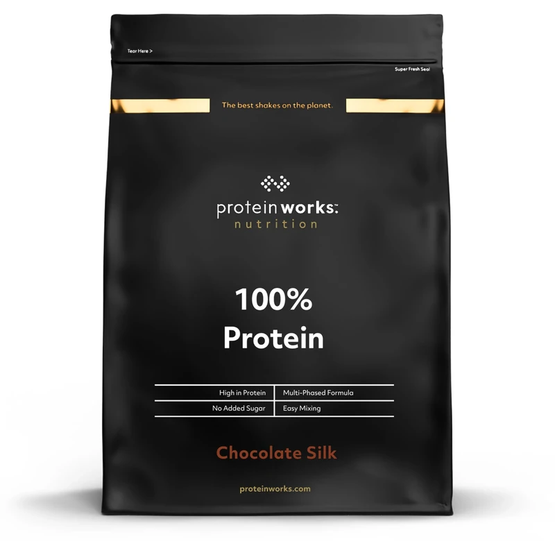 Protein Works - 100% Protein Powder, 100 Servings, Quad Protein Blend, Low Calorie, Low Fat Protein Shake, Phased Protein Release, Chocolate Silk, 2.5kg