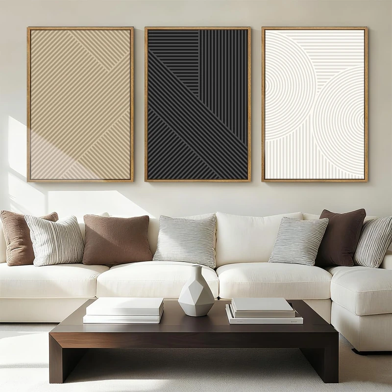 Anyzal Neutral Wall Art Modern Abstract Wall Decor Minimalist Boho Artwork 16x24 Inch Set of 3 for Living Room Bedroom Dining Room