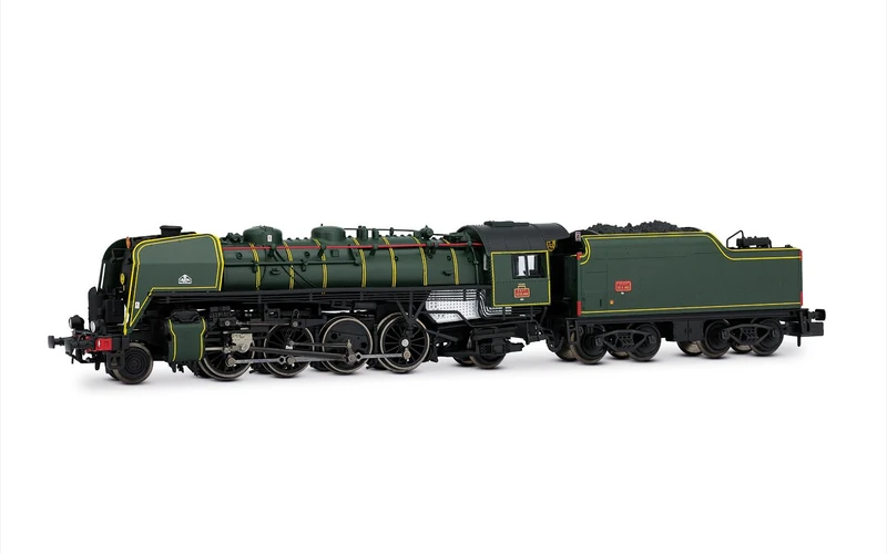 Arnold HN2545S SNCF, 141R 460 with mixed spoke and boxpok wheels and rivetted coal tender, green livery, ep. III, with DCC sound decoder