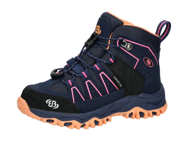 Brütting Mount Pinos High Kids Trekking Boots, Navy/Salmon/Pink, 41 EU